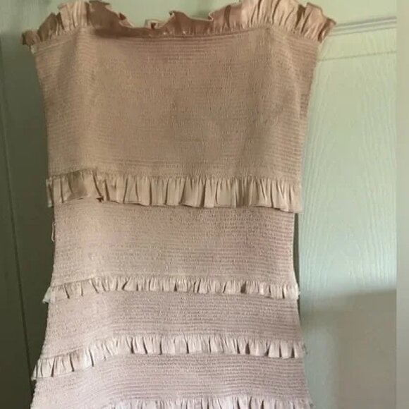 V. Chapman Pink Ruffle Midi Dress - Picture 5 of 7